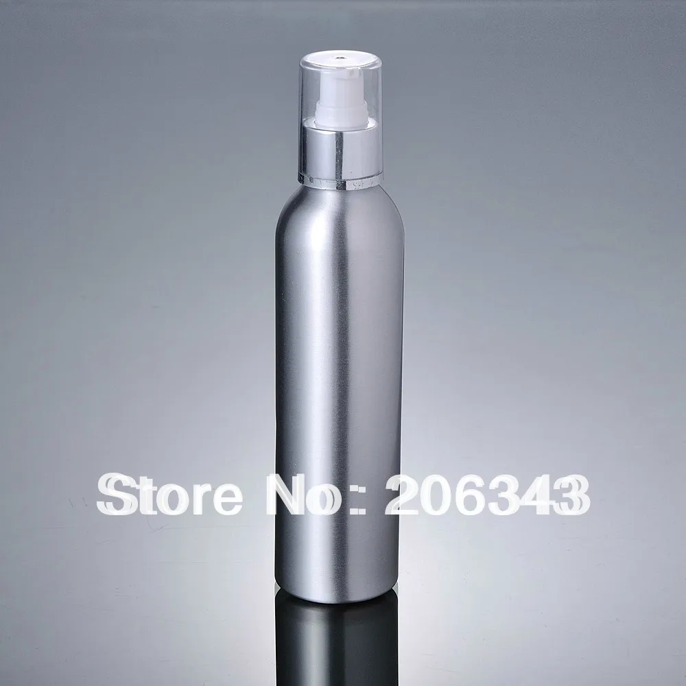 

100pcs 120ml Aluminium pump bottle with silver collar or lotiong bottle