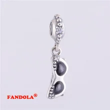 Подходит для Pandora шармы браслеты Винтажные Солнцезащитные очки 925 стерлингового серебра ювелирные изделия
