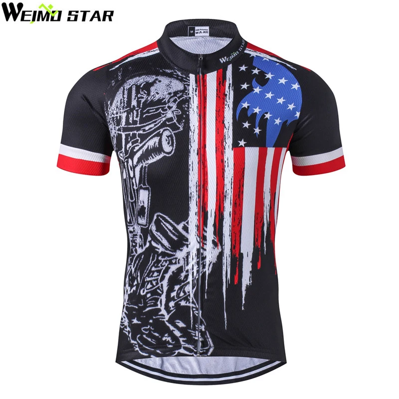 Weimostar 2018 Breathable Cycling Jersey Racing Sport USA Bicycle Cycling Clothing Short mtb Bike Jersey Quick Dry Cycling Wear