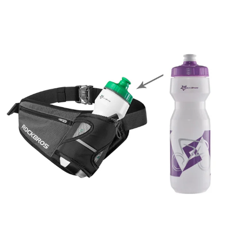 ROCKBROS светоотражающие велосипедные сумки для бутылок с водой, велосипедный пояс, велосипедная Сумка для кемпинга, путешествий, фитнеса, бега, спорта, поясная сумка - Цвет: Bag and bottle 5