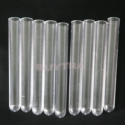 

10 Pcs/Pack Test Tubes Clear Plastic Test Tubes Lab Supplies 12x100mm