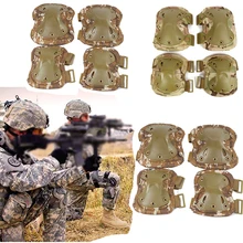 Military Tactical Protection Elbow & Knee Pads Set Sports Safety Hunting Shooting Pads Outdoor CS Paintball High Quality Protect