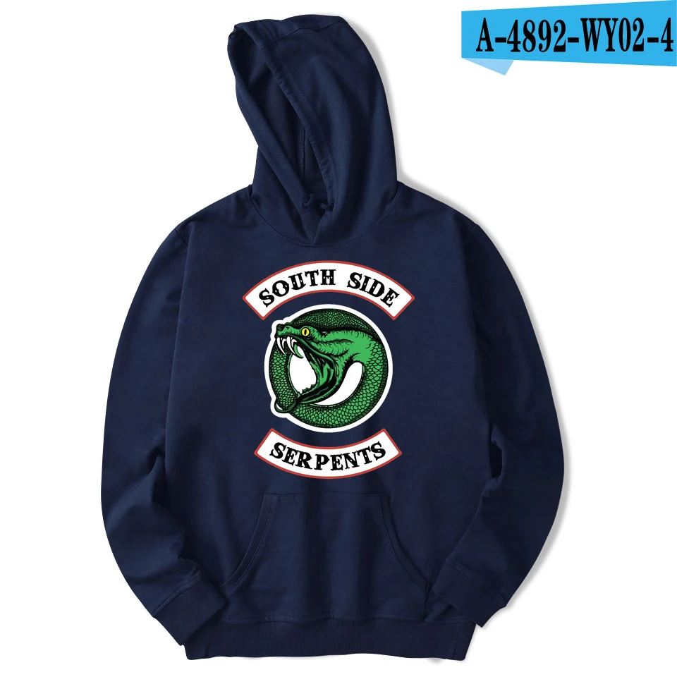 luckyfridayf Riverdale cotton oversized Hoodie sweatshirt south side serpents TV Drama Men/Women Streetwear Casual jacket coat - Цвет: A4892-WY02