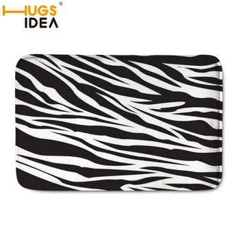 

HUGSIDEA Flannel Anti-slip Mats Zebra Animal Printed Rectangular Mat 40*60cm Entrance Doormats Washable Kitchen Floor Carpet