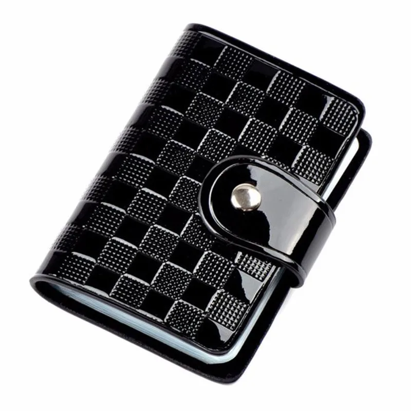 

2017 new arrival Multicolor Patent Leather Plaid Bank Credit Card Package Folder Card Case visiting cards women bag men's Bag