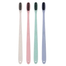 4 шт пшеничная соломенная зубная щетка мягкая экологическая Защитная пара Пшеничная солома зубная щетка портативная дорожная зубная щетка случайный цвет