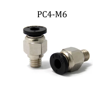 

3pcs/lot PC4-M6 Pneumatic Connectors Straight Air Fittings For Teflon Tube 4mm Hotend Extruder 3D Printers Parts Quick M6 Joint