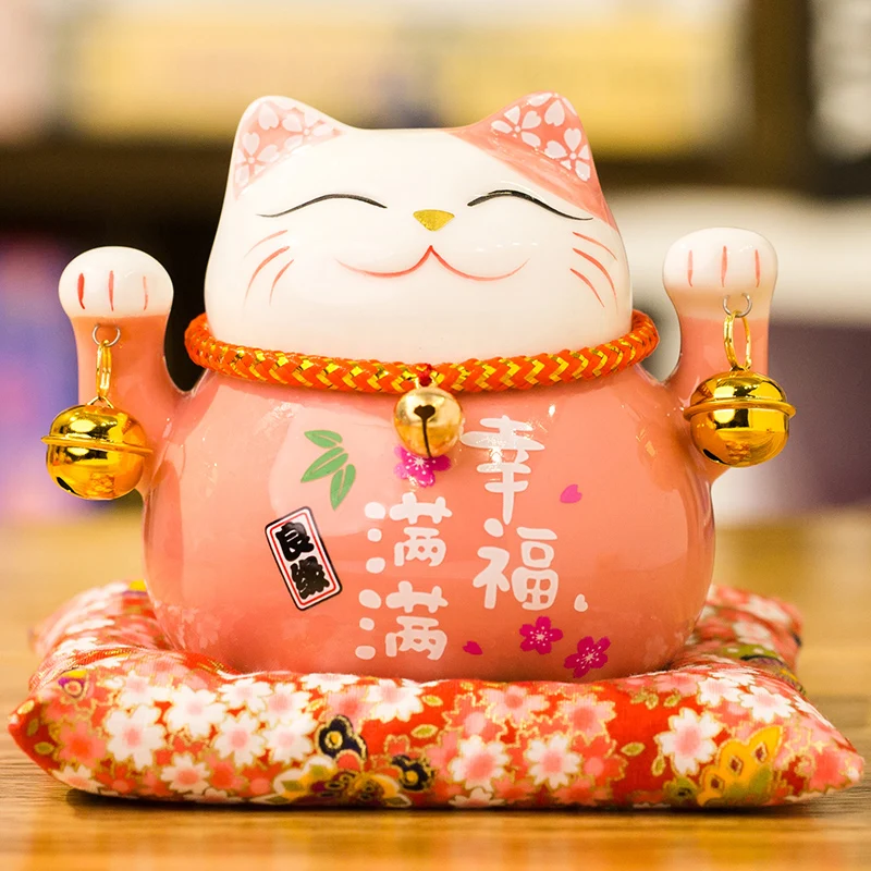 

Ceramic Lucky Cat Decoration Piggy Bank Car Desk Home Ornament Accessories Shop Opening Gift