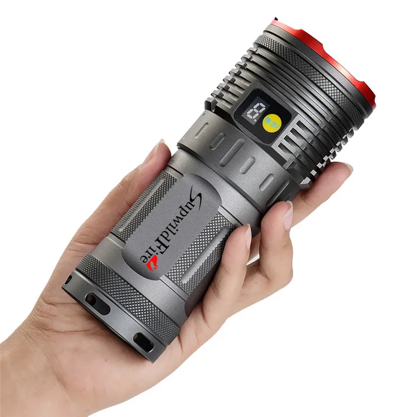 

Super Supwildfire 35000LM 12 x XM-L T6 LED Power & Mode Digital Display Hunting Flashlight 170509