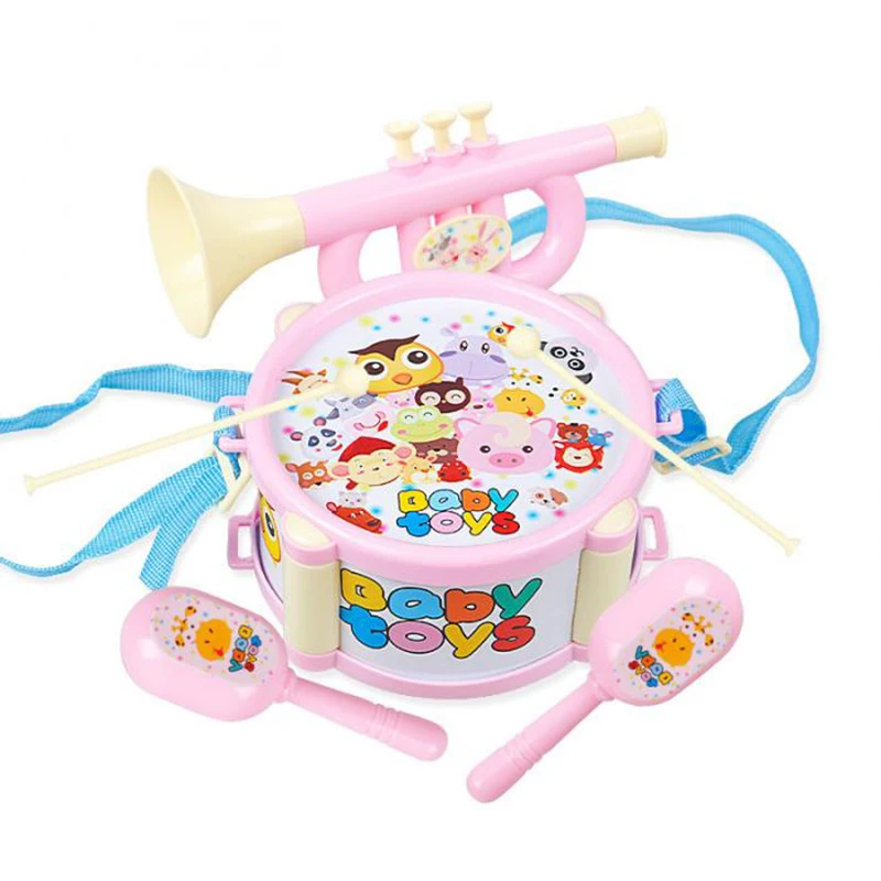 6pcs/set Educational Children Toy set Instruments Kit Drum Small Sand Hammer Horn Kits Early Baby Toys Gift | Игрушки и хобби