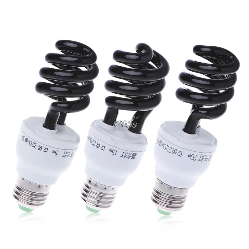 E27 5/15/20W UV ультрафиолетовые люминесцентные черный светильник CFL Лампа 220V T16 Прямая