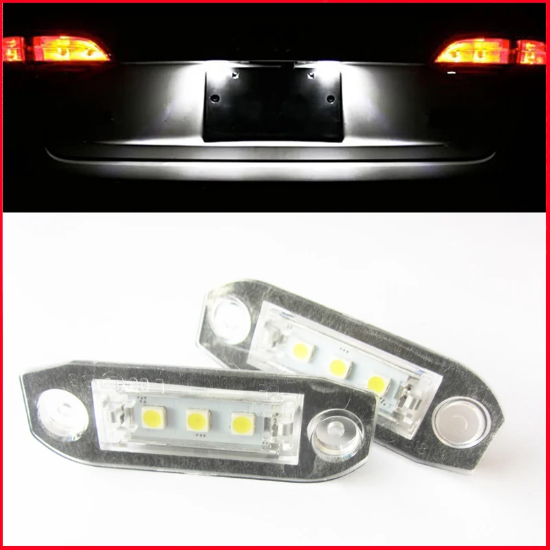 

Audew 2x 3LED White Number License Plate Light Lamp For Volvo S80 S60 C70 V70 E-marked