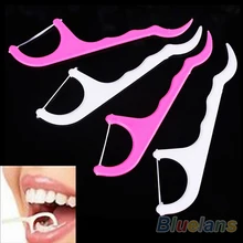 Disposable 50pcs Oral Gum Teeth Clean Care FlossThread Dental Flossers Plastic Tooth Picks