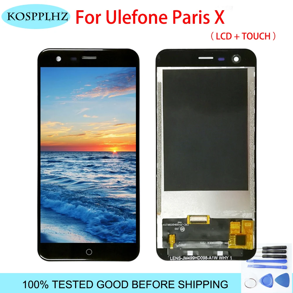 

100% TESTED Well For Ulefone Paris X LCD Display And Touch Screen Digitizer Assembly Ulefone Paris X Replacement With Free Tools
