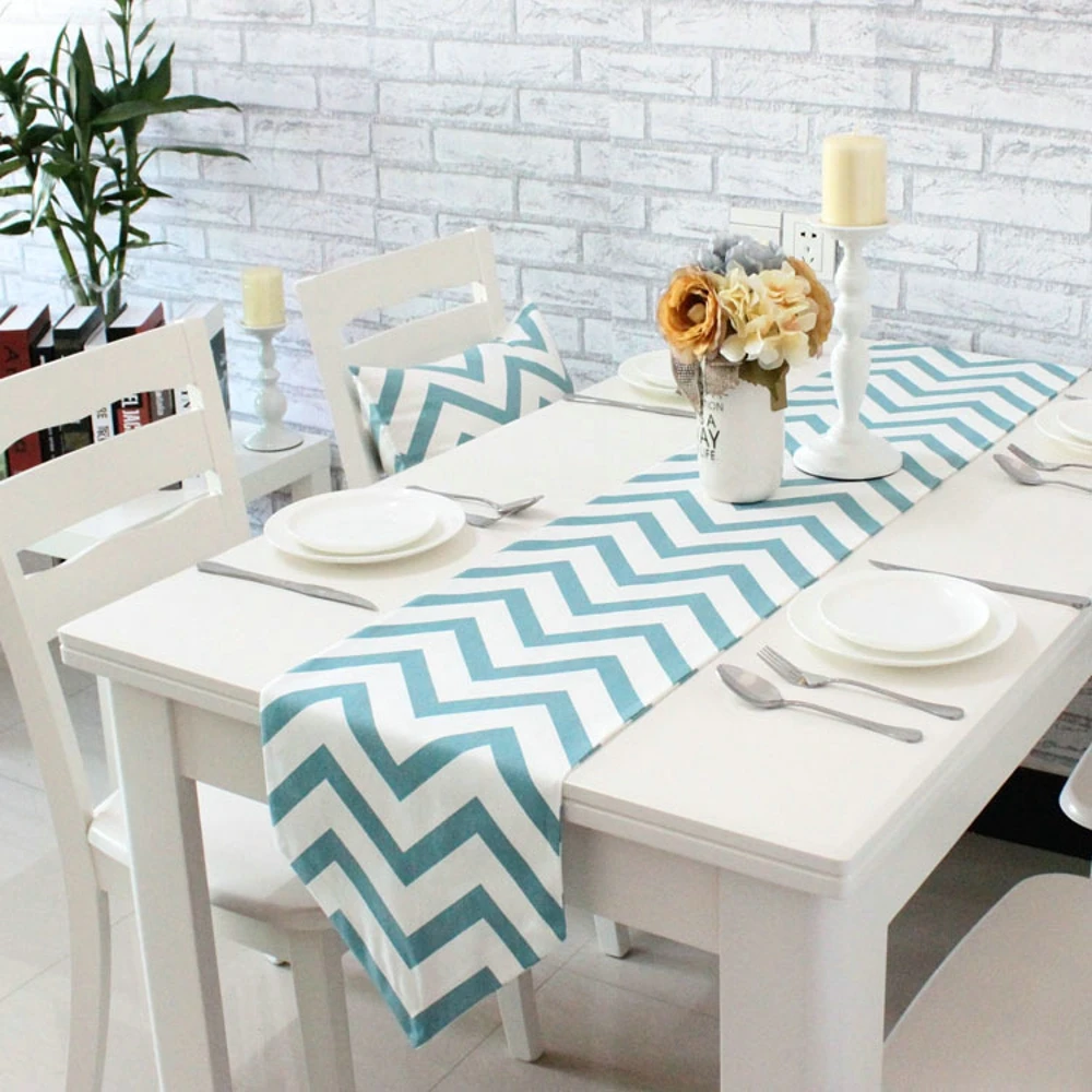 Nordic Style Striped Luxury Red Black Table Runner Modern ...