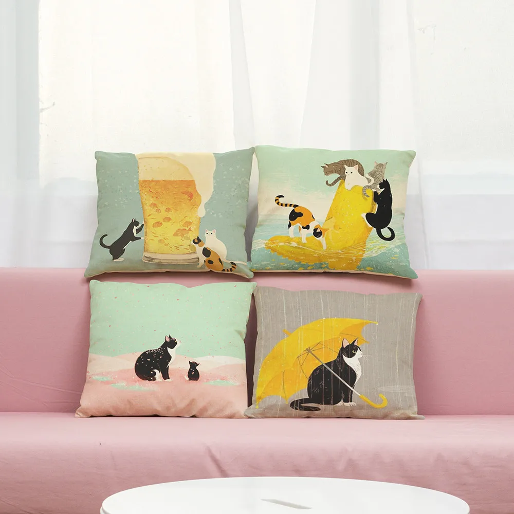 

Pillow Cover Cat Pillow Funny 43cm*43cm Pillowcase Removable Washable Pillows Cases Home Decorative Dekoratif Yastklar #815