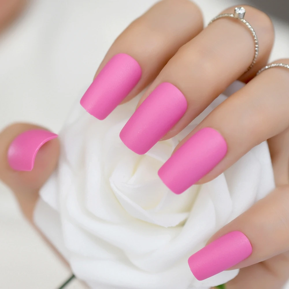 Aliexpress.com : Buy Ice Deep Pink Press On Nail Kit for Fingers Long ...