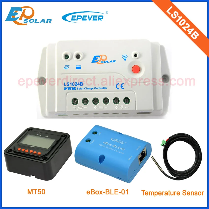 

PWM solar regulator 10A LS1024B with black MT50 and BLE funciton use temperature sensor for 12v/24v auto type