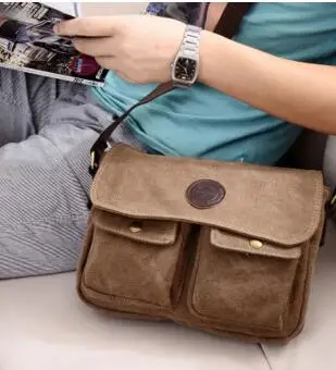 

Retro canvas shoulder bag Messenger bag Korean tide package men bag