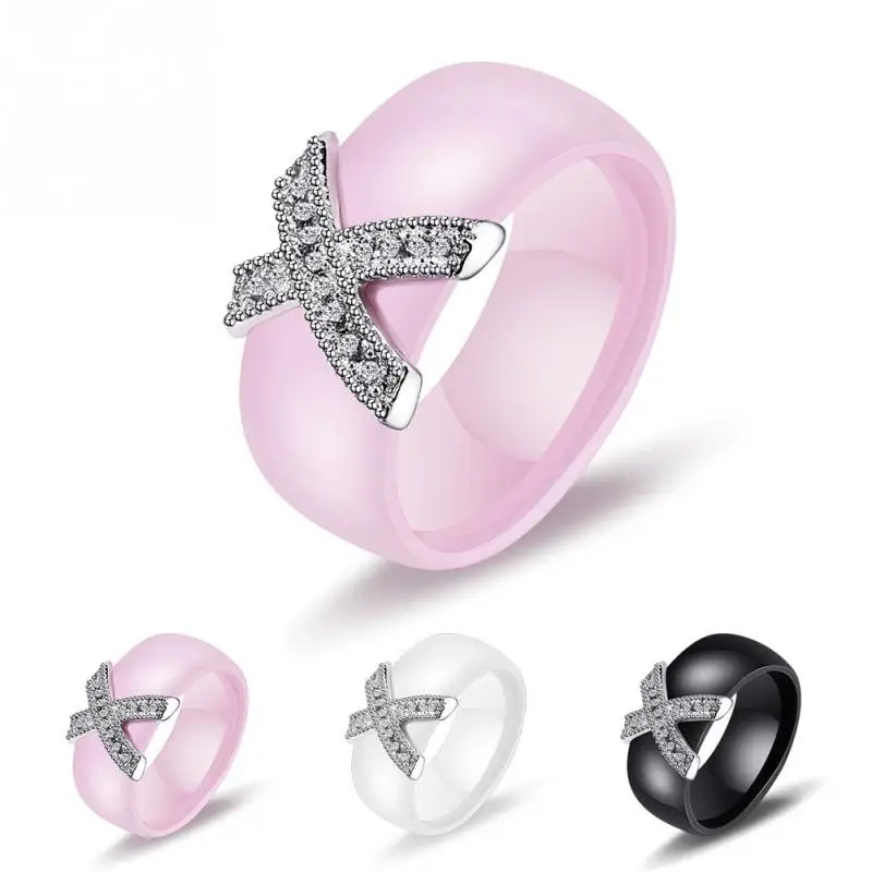 Модные хрустальные кольца с крестиком для пар подарок свадебные аксессуары