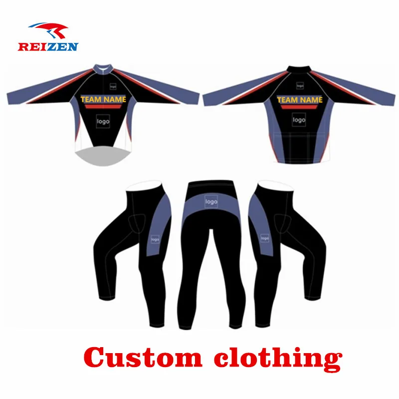 

Reizen Long Sleeve Cycling Set 5D Padded Bike Bicycle Clothes Spring Cycling Clothing Customized Ropa Ciclismo Free Shipping
