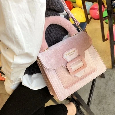 

NEW Women Shoulder Bag Velvet Handbag Brands Design Luxury Famous Designer Crossbody Bag Bolsa Feminina High Quality