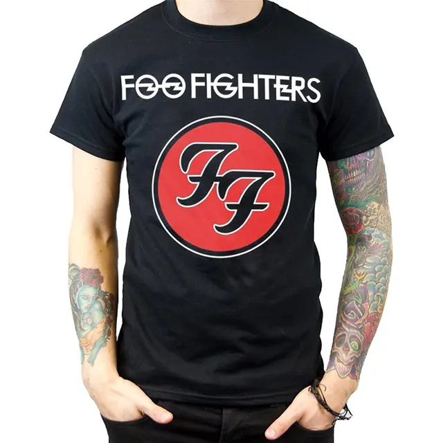 Men Printed T shirt Foo Fighters Men's Crew Neck Tee Funny T Shirt Men