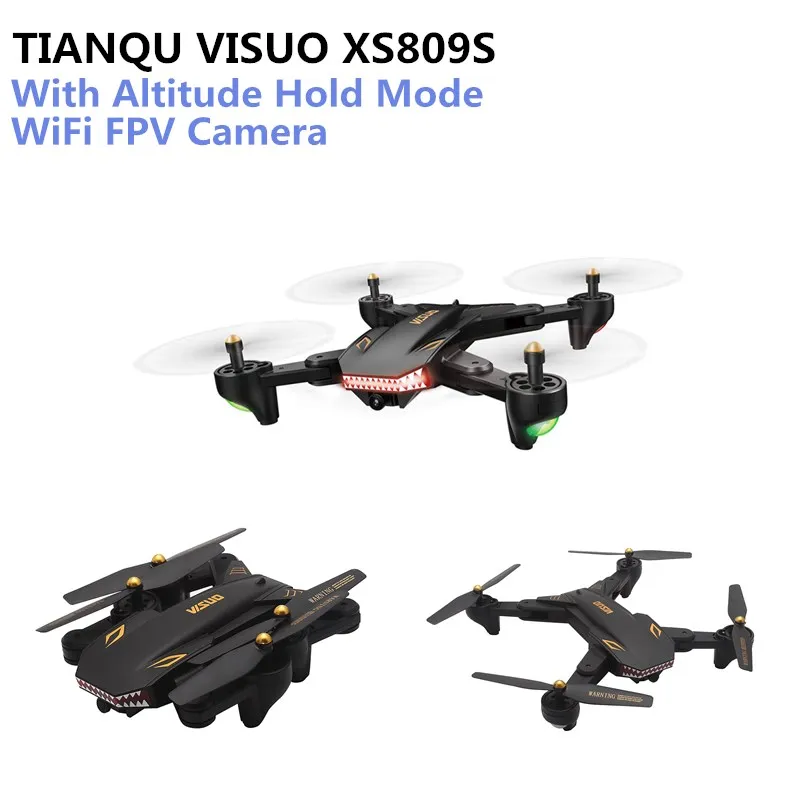 

TIANQU VISUO XS809S Camera Drone WiFi FPV Camera MINI RC Altitude Hold Mode RC Drone Quadcopter Vs Eachine E58