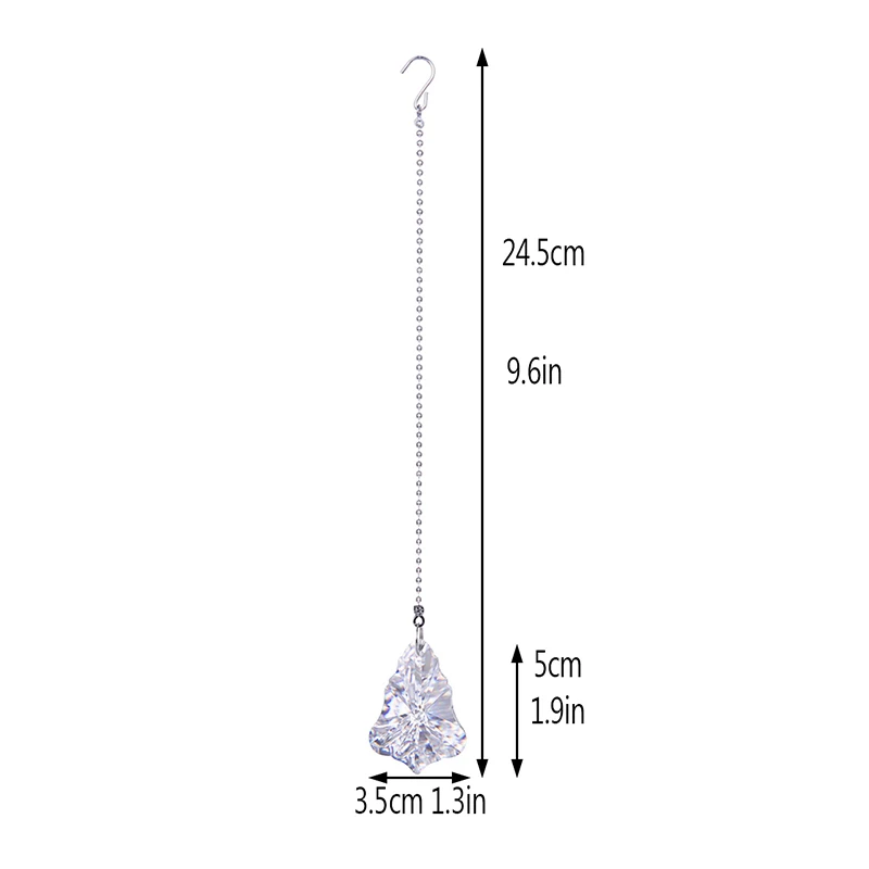 H & D великолепный кристалл 2 "Шампанское хрустальным кленовый лист Prism Suncatcher Кристалл Потолочный вентилятор тянуть цепи, упаковка из 2