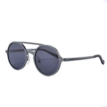 2017 Moda gafas de Sol de Los Hombres de La Vendimia Marco de Adultos de Alta Calidad De Aluminio Y Magnesio Espejo Redondo Gafas de Sol Gafas Feminina