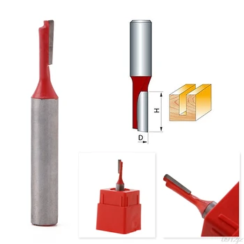

1/4" Shank 1/8" Blade Carbide Single Flute Tipped Straight Router Bit Cutter New