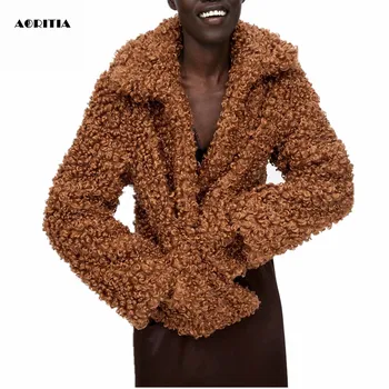 

2019 Winter Women Casual Jackets Coat Women Short Faux Fur Jacket