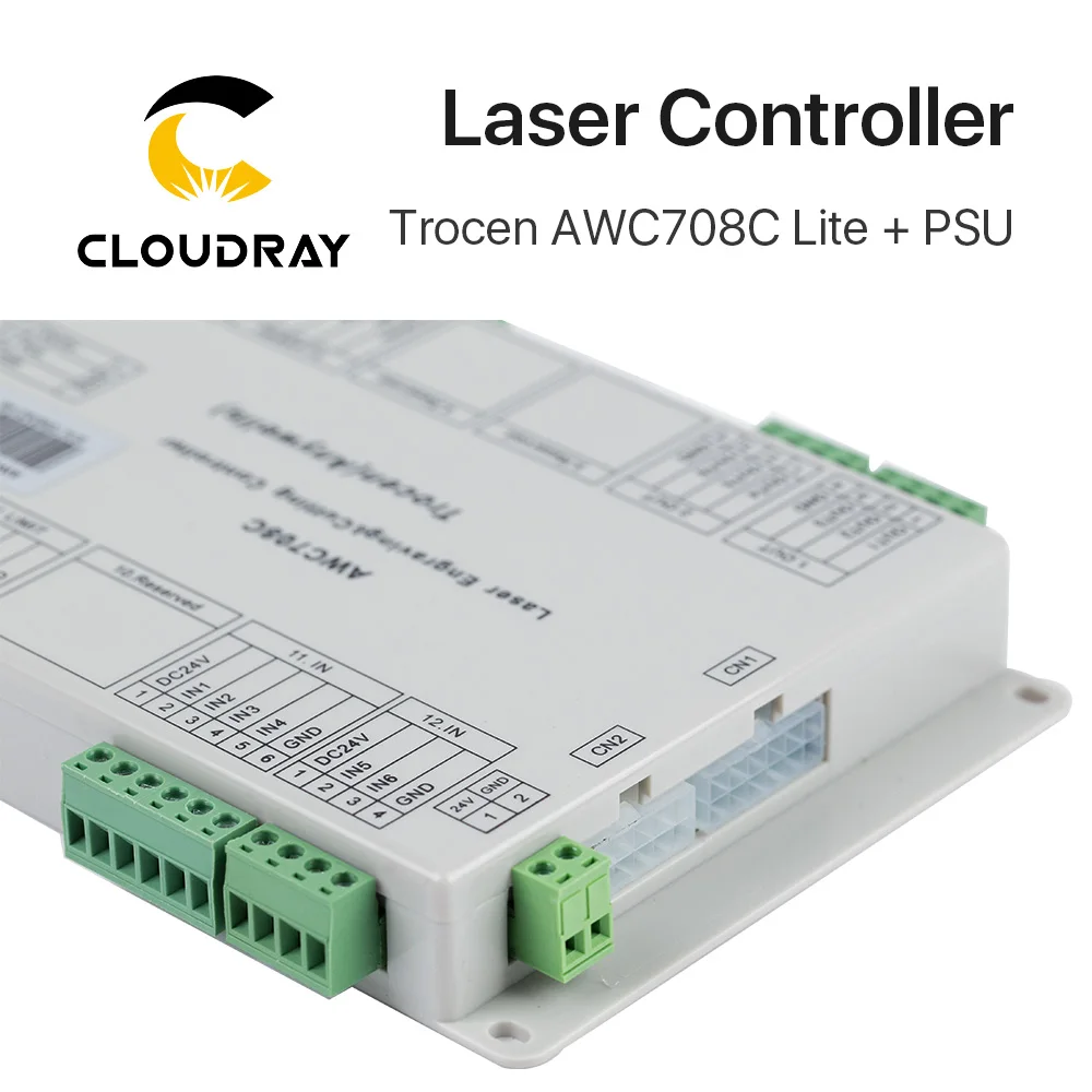 Лазерный контроллер Cloudray Trocen Anywells AWC708C Lite Co2 импульсный источник питания Meanwell 24 в 3