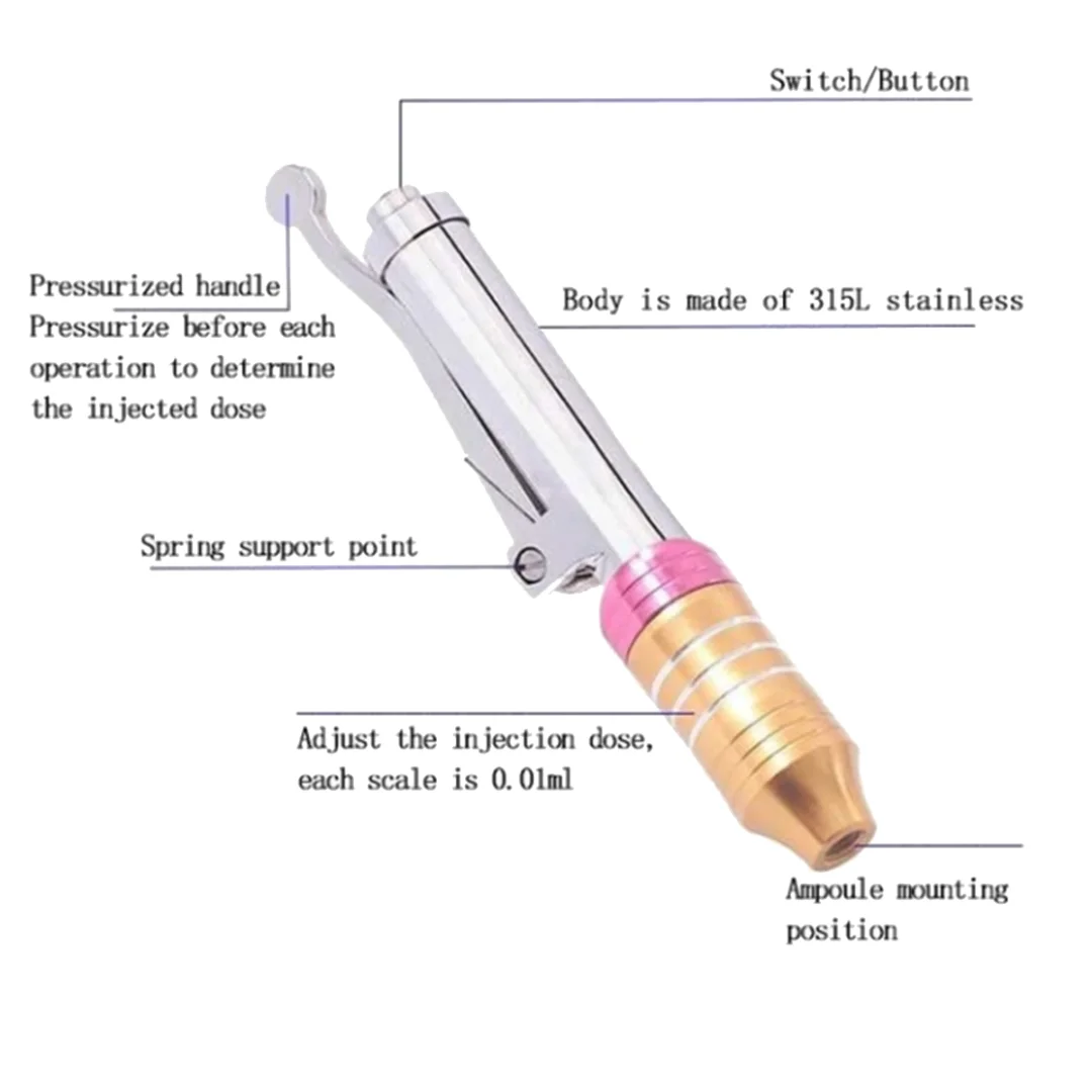 Shellhard гиалуроновая инъекционная ручка, массажный распылитель, ручка, набор, высокое давление, кислотные микропистолеты, против морщин, шприц для воды, игла