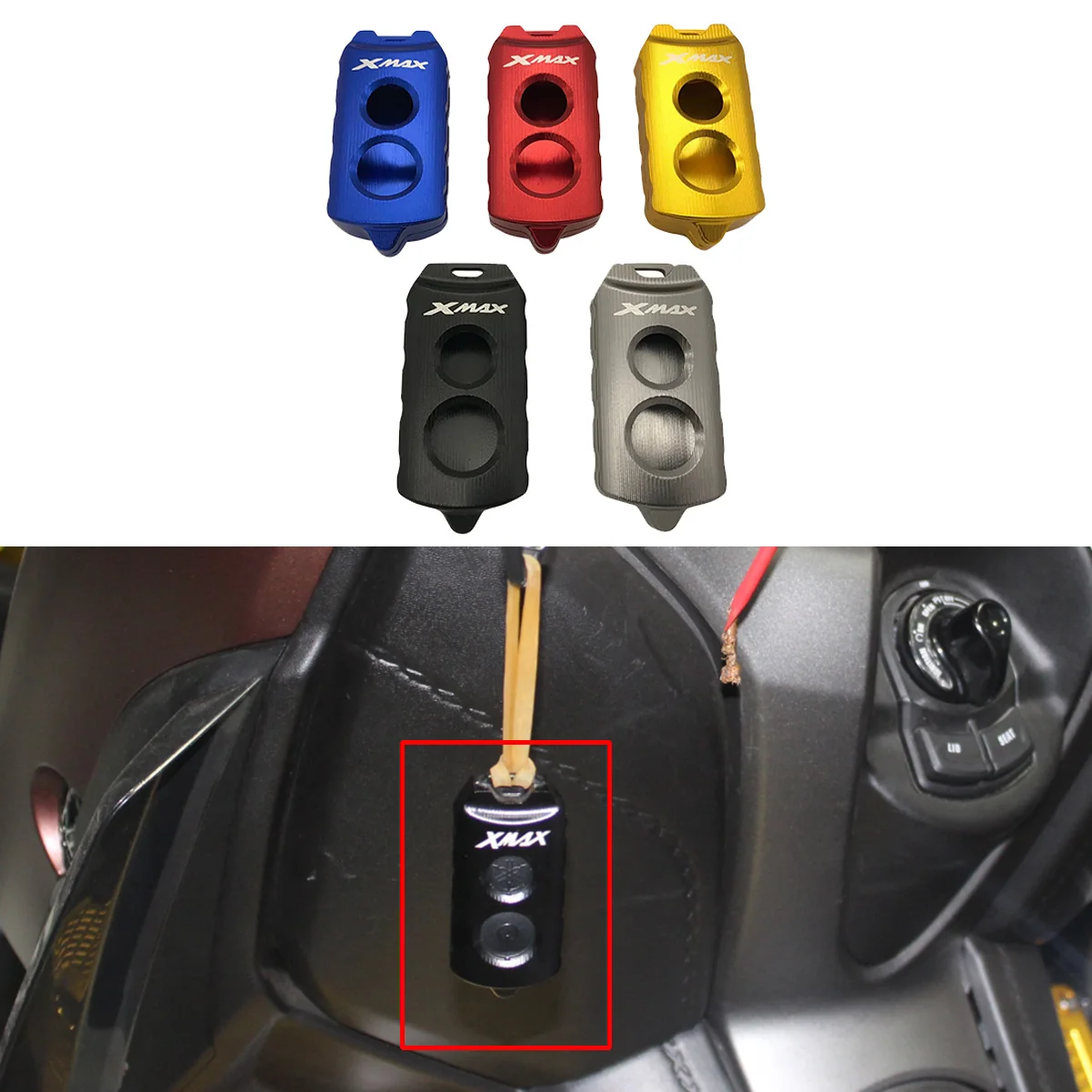 

CNC Aluminum 3D Key Case Holder Silicone Protector Key Chain Case For Yamaha X-Max 250 XMAX 300 aerox 155 125 NVX155 QBIX 125
