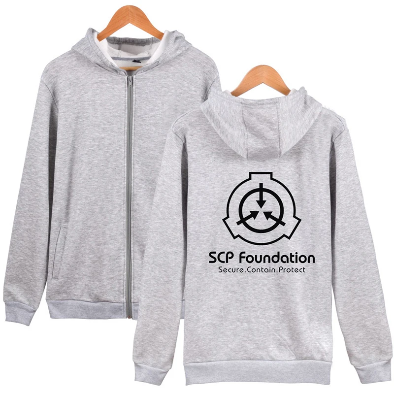 Scp Фонд Мода на молнии Для мужчин женщин толстовки куртки Повседневное
