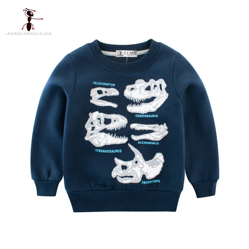 

Kung Fu Ant New Spring Boys Girls Hoodies Cotton Thick Sweatshirts Print Dinosaur Casual Baby Clothing Children Fashion kids Top