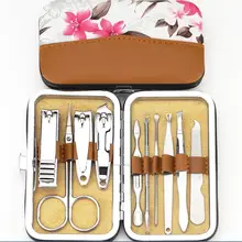 10 шт. ножницы из нержавеющей стали для дизайна ногтей пинцет ногти инструмент для ухода за пилкой с чехлом