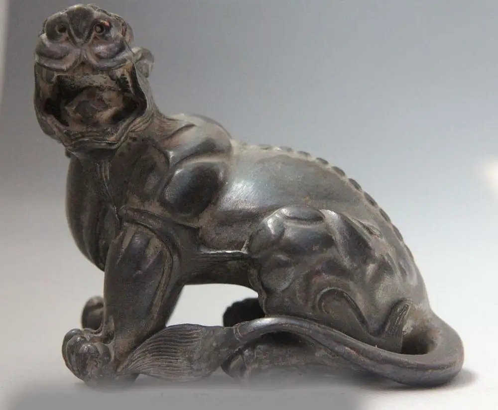 

Chinese Bronze Copper Feng Shui Beast Dragon Unicorn Kirin Brave troops Statue