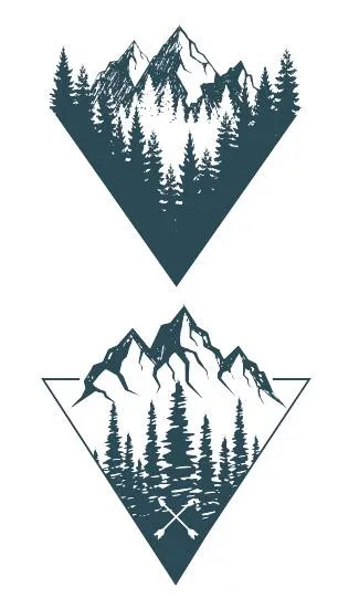 waterproof temporary fake tattoo stickers blue triangle mountain