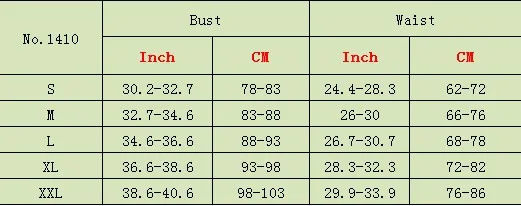 1410 size chart