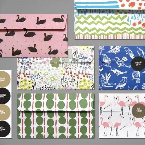 

7pcs/set Flamingo Envelope with Stickers Labels Kawaii Swan Letter Writing Vintage for Wedding Letter Invitation Money Envelope