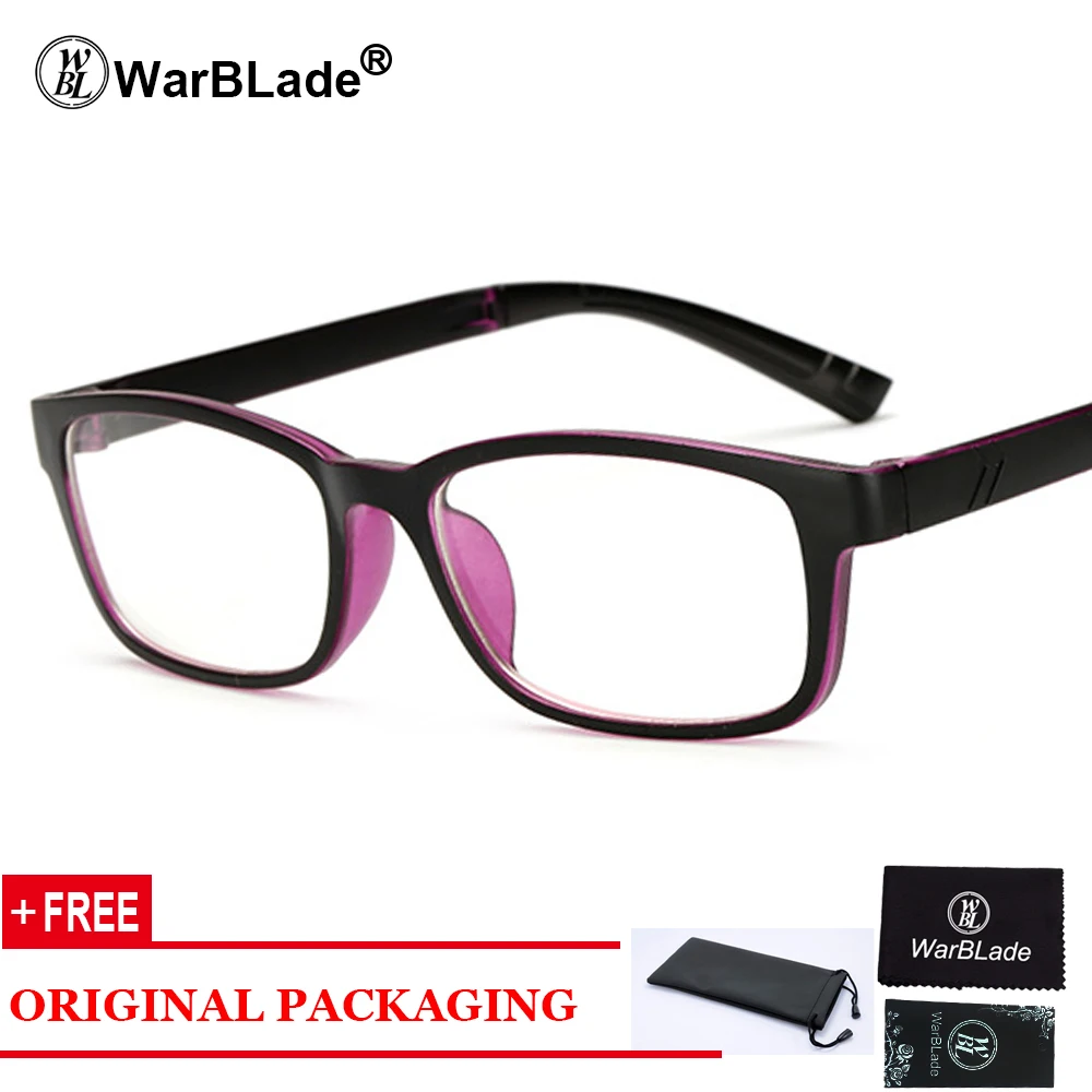 WarBLade женские очки оправа для очков мужская оправа винтажные круглые прозрачные линзы очки Оптическая оправа для очков Горячая - Цвет оправы: black purple