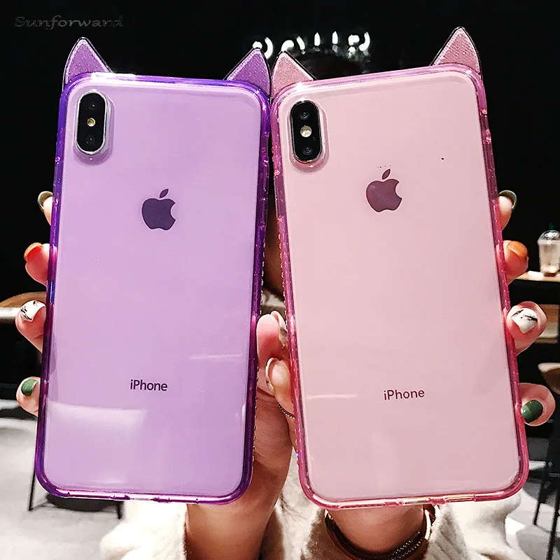 Милый чехол для телефона с кошкой iPhone X XS MAX XR Силиконовый Мягкий противоударный 6 S