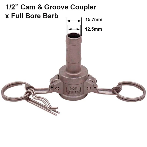 Brewer's 1/" Camlock Быстрый разъединитель Cam& Groove фитинг Homebrew пивной насос трубы - Цвет: A