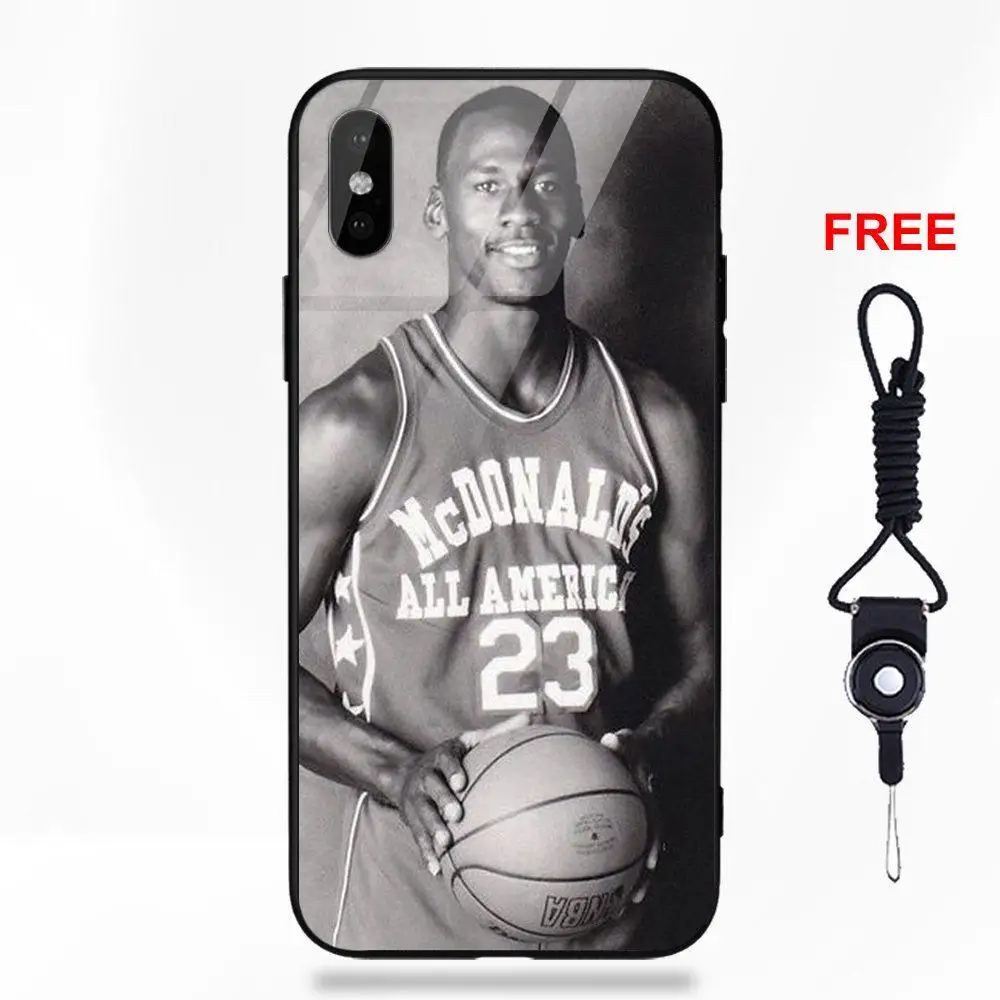 as picture Майкл Джордан баскетбольные доски для Apple iPhone 5 5C 5S SE 6 6S 7 8 Plus X XS Max XR мягкая ТПУ Рамка+ закаленное стекло Лидер продаж - Цвет: as picture