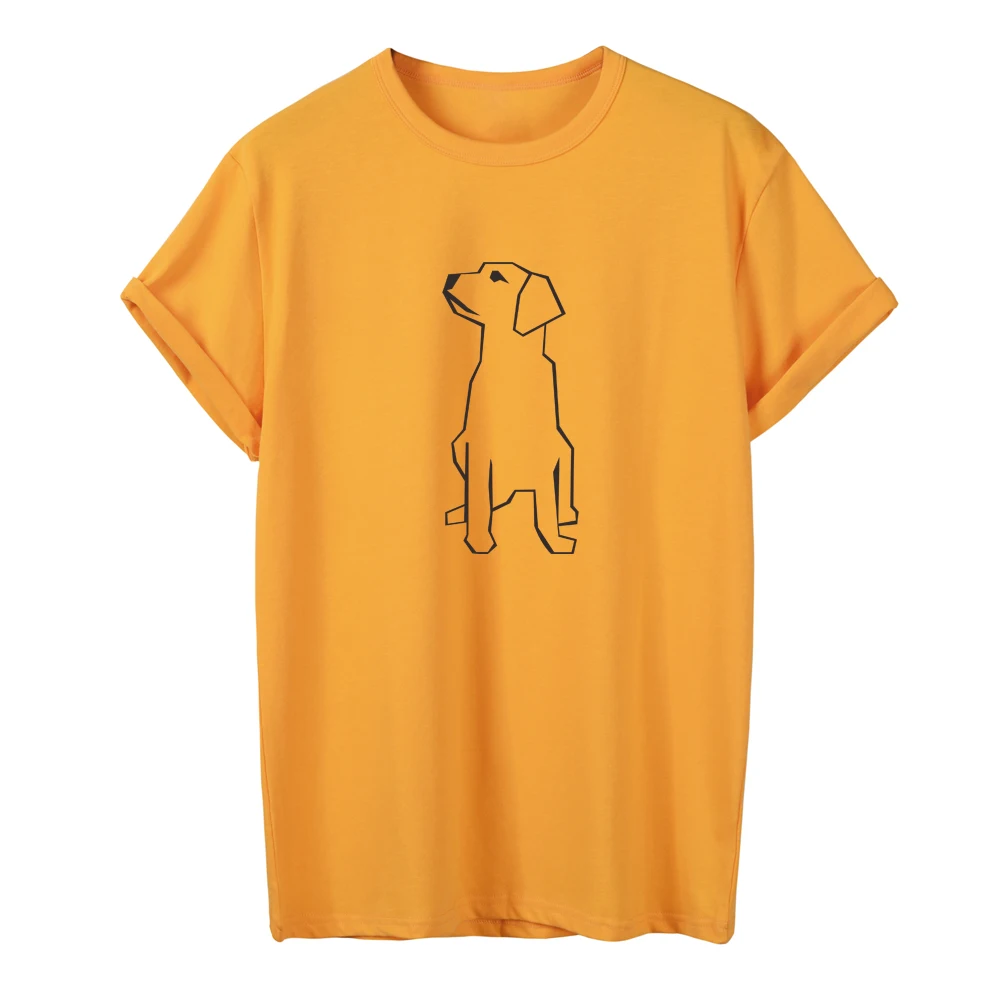

ONSEME Cute Golden Retriever Dog Pattern Print T Shirt Female Summer Casual Basic Cotton T Shirts Funny Doge Tees Kawaii Tshirt