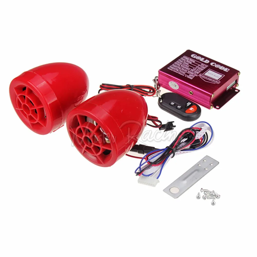 Мотоцикл Красный Аудио Сигнализация Динамик USB MP3 TFcard FM радио мотоцикл аудио