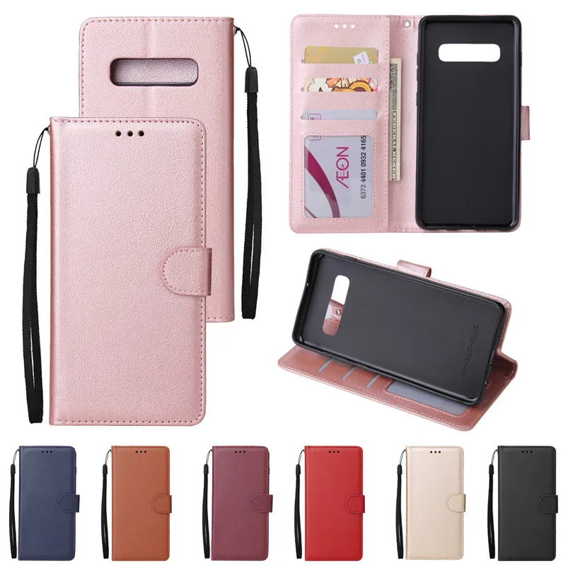 

Phone Leather Wallet Case for Samsung Galaxy S9 S10 Plus card slot holder stand flip silicone soft cover Samsung S10 S10e Case