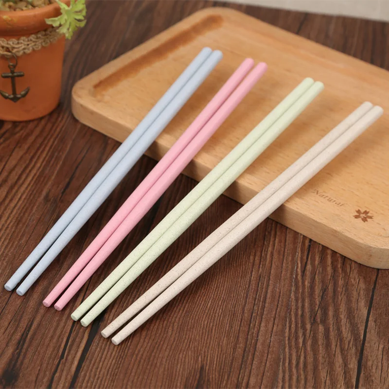 2 pairs of Wheat Straw Chopsticks Warm Candy Color Chopsticks Long